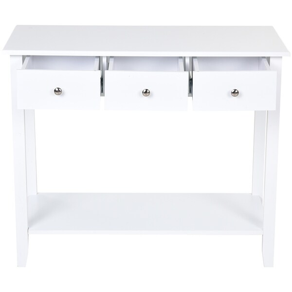 HOMCOM Console Table Industrial Desk with Drawer Bottom Shelf and Large Tabletop for Pictures, Great for the Entryway