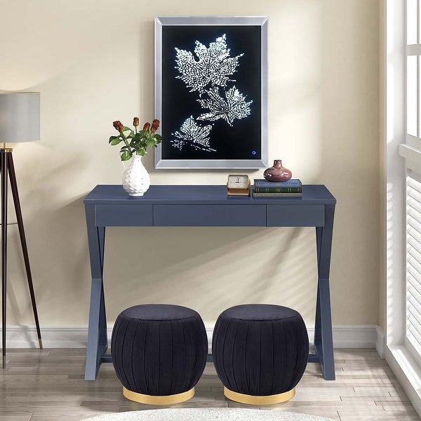 Nalo Console Table in Black Finish with Rectangular Table Top and X Shape Wooden Base for Entryway, Living Room