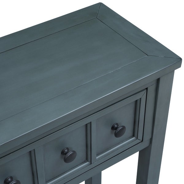 Entryway Console Table, Long Sofa Table with Drawers and Bottom Shelf