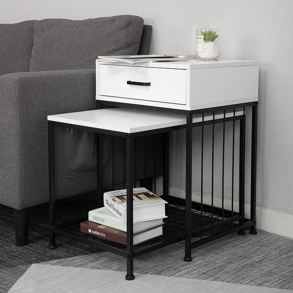 Organnice 2 pcs Side Table With Drawer End Table