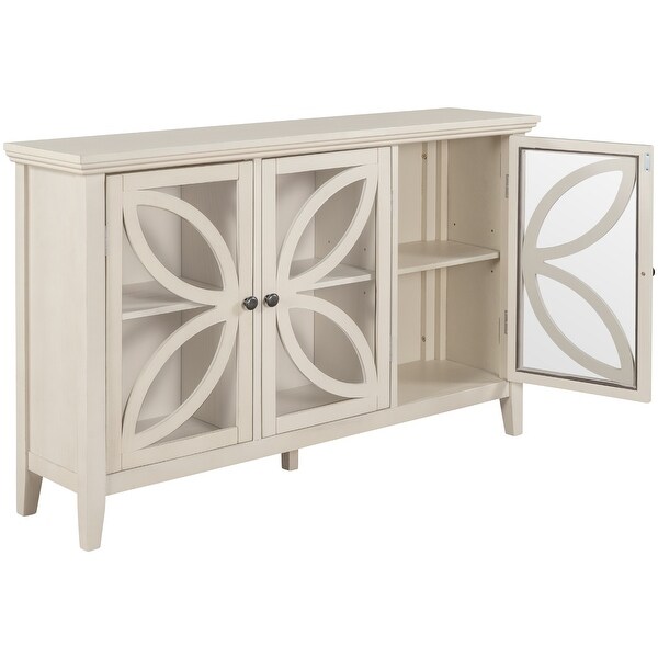 Living Room Wooden Storage Cabinet Sideboard with Adjustable Shelf