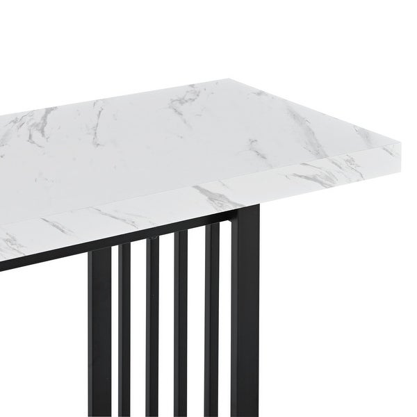 63'' Console Table with 2 Shelves, Extra Long Entryway Table with Metal Frame