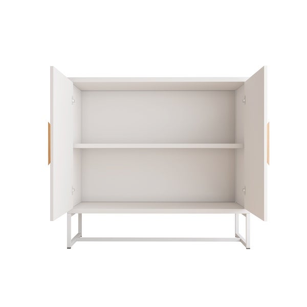 White Modern Sideboard,Kitchen Storage Cabinet with Metal Legs