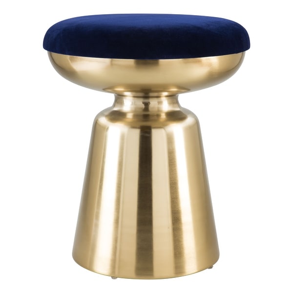 Juniper Side Stool Blue and Gold - Blue, Gold - 15.7