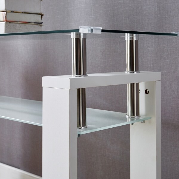 MDF Console Table, Tempered Glass Top