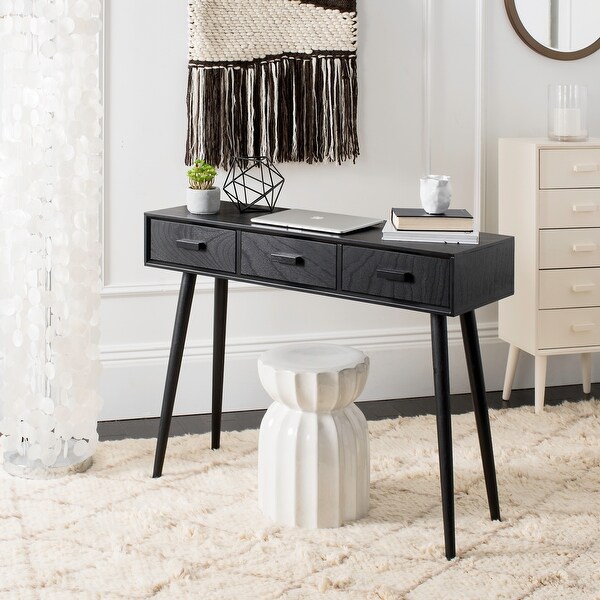 SAFAVIEH Albus Black 3-drawer Console Table - 41.8