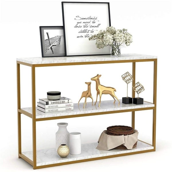 3-Tier Sofa Console Table, Vintage Entry Table