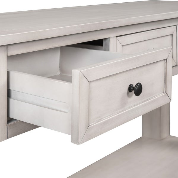 Wood Console Table with 3 Drawers and 1 Shelf,Living Room