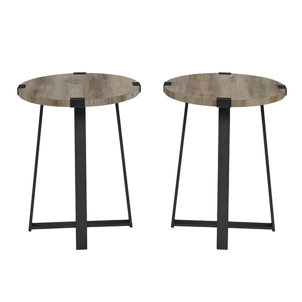 Middlebrook Designs Barnett Round Metal Wrap Side Table - Set of 2