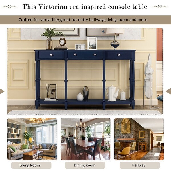 Console Table,Classic Entryway Table with Storage Shelf and Drawer