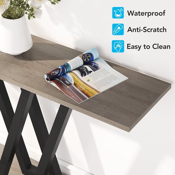 Console Sofa Table, Industrial Entryway Table for Hallway