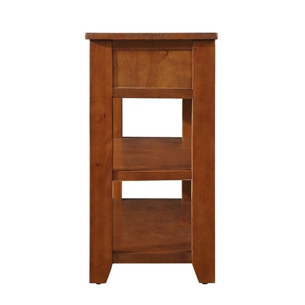 48'' Solid Pine Wood Top Console Table, Modern Entryway 3-drawer Sofa Side Table