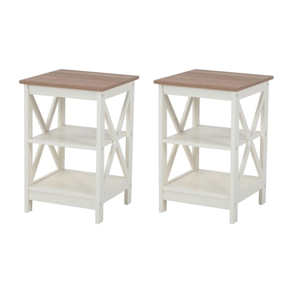 End Table with 3-Tier Storage Shelf