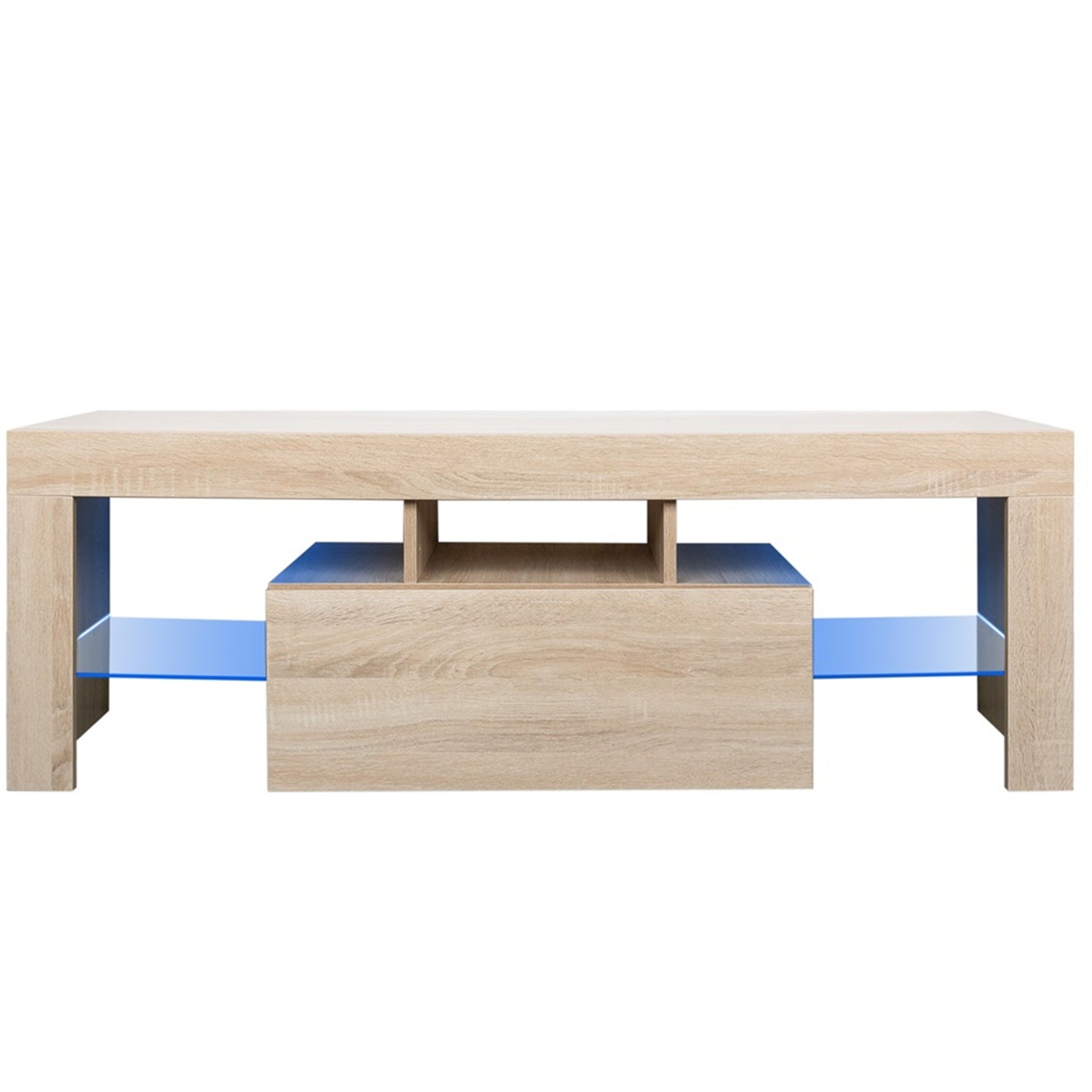 Media Console Table with LED Lights and Storage Cabinet, Up to 60