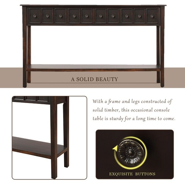 Rustic Entryway Rectangle Console Table, 60