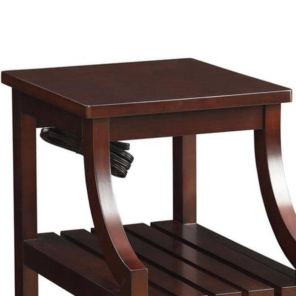 Modish Side Table (USB), Espresso - 24 H x 20 W x 13 L Inches