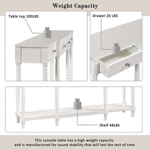 Console Table,Classic Entryway Table with Storage Shelf and Drawer