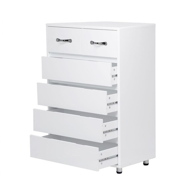 Six Drawer Storage Cabinet Side Table,White