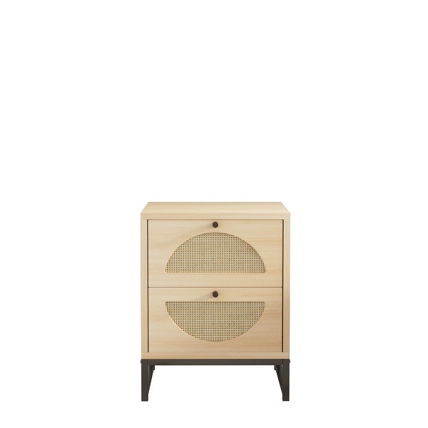 2 Drawer side table,Nightstand Bedroom Storage Drawer Table