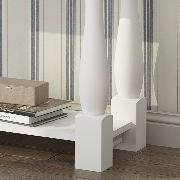 Sofa Table with Storage Drawers and Bottom Shelf, Wood Console Table
