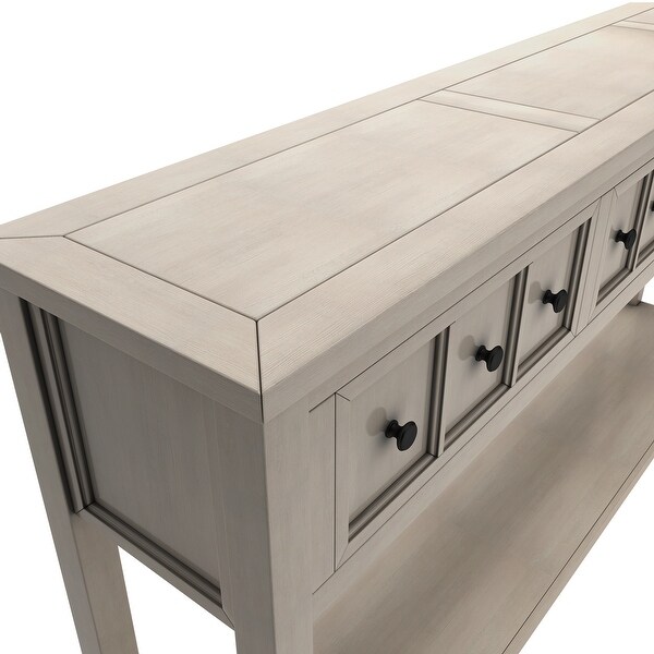 Entryway Console Table, Long Sofa Table with Drawers and Bottom Shelf
