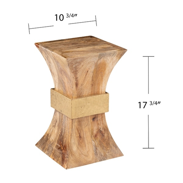 SEI Furniture Trammel Square Side Table, Natural/Brass