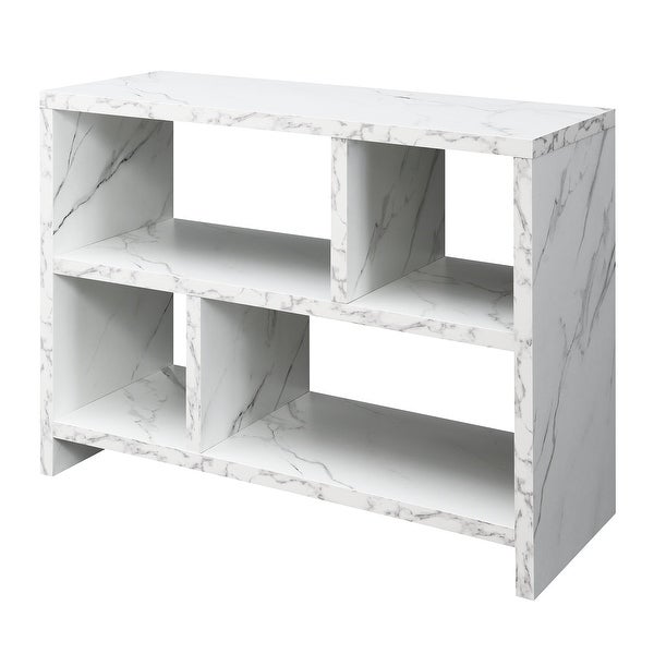 Northfield Console 3 Tier Bookcase, White Faux Marble