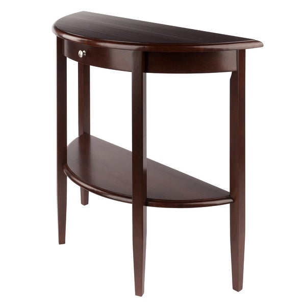 Concord Half Moon Console Table, Walnut - 39.29 x 15.75 x 33.66 inches