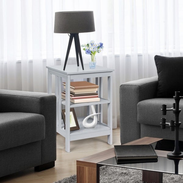 3-Tier Side Table with Baffles and Round Corners