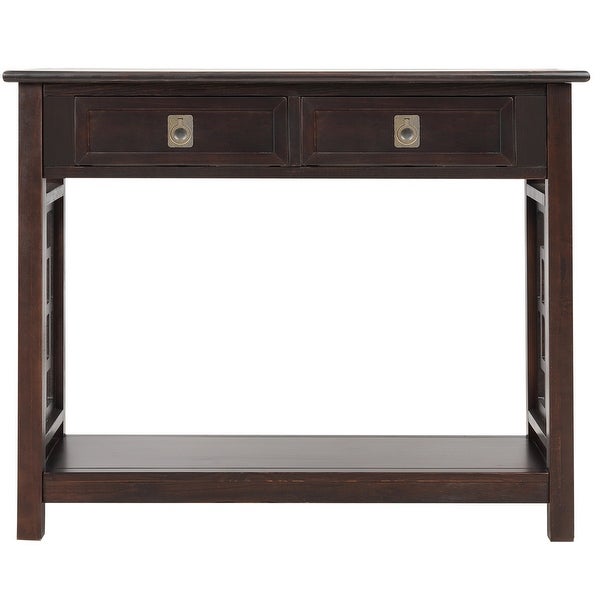 Merax Entryway Accent Console Table with 2 Drawers and Bottom Shelf