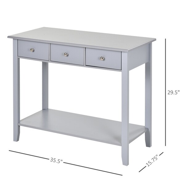 HOMCOM Console Table Industrial Desk with Drawer Bottom Shelf and Large Tabletop for Pictures, Great for the Entryway