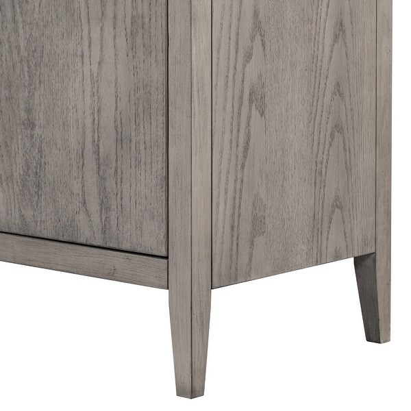 Modern Storage Cabinet Sideboard with 3 Metal Handles and 3 Doors, Wooden Cabinet with Adjustable Shelf for Entryway, Living Room