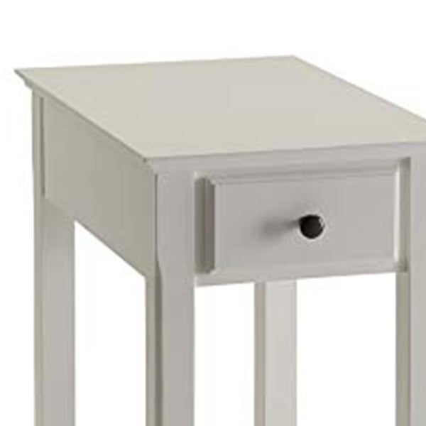 Affiable Side Table, White - 23 H x 22 W x 13 L Inches