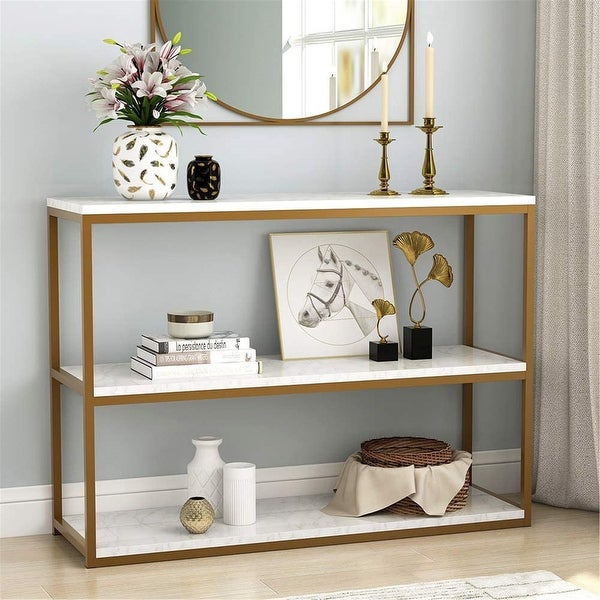 3-Tier Sofa Console Table, Vintage Entry Table
