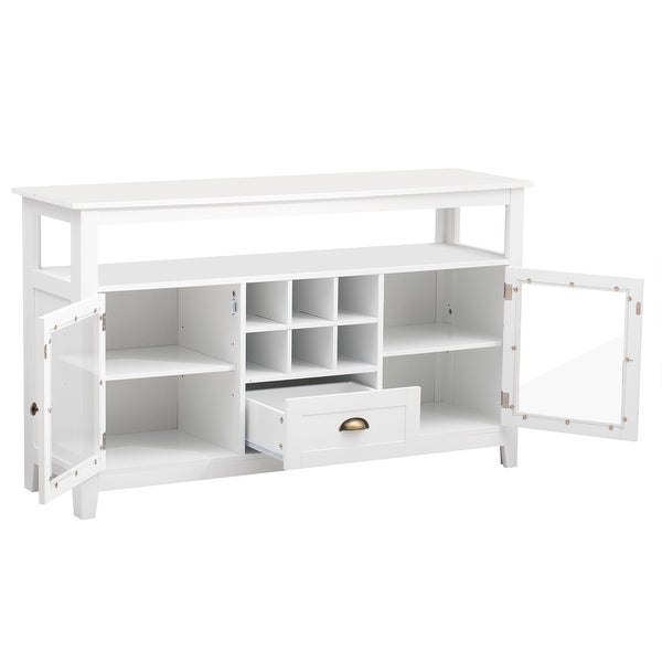 Multifunctional Console Table with Large Storage Capacity Cabinet, Sofa Table for Entryway with 2 Doors and 6 Storage Grids