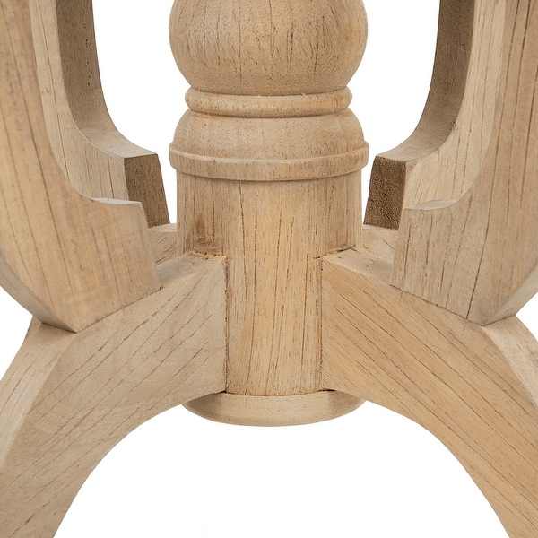 28 Inch Round Side Table, Turned Legs, Classical Style, Wood Grain, Brown