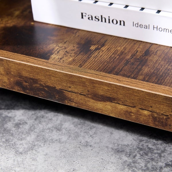 Side table , 2-tier Small Space End Table with Storage Shelf