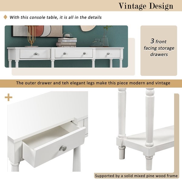 Console Table,Classic Entryway Table with Storage Shelf and Drawer