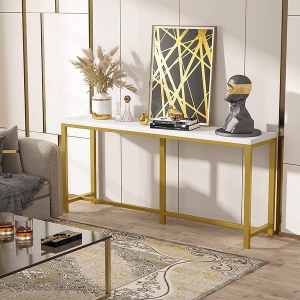 Extra Long Sofa Couch Console Table, 71inch Narrow Entryway Hallway Table
