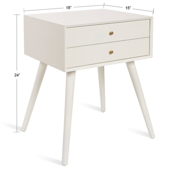 Kate and Laurel Finco Nightstand Side Table with 2 Drawers
