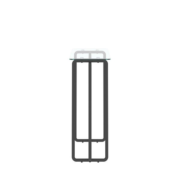 Rectangular Single Layer Console Table with Tempered Glass Tabletop