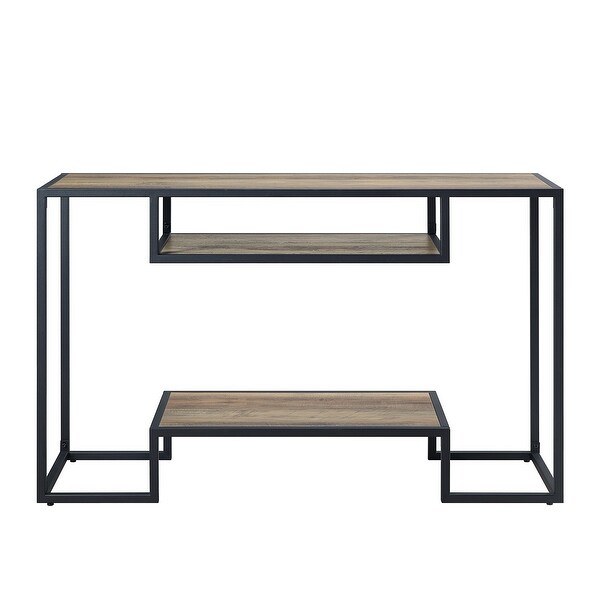 Industrial Style Industrial Metal Base Composite Wood Console Table, Suitable for Living Room, Hallway, Office