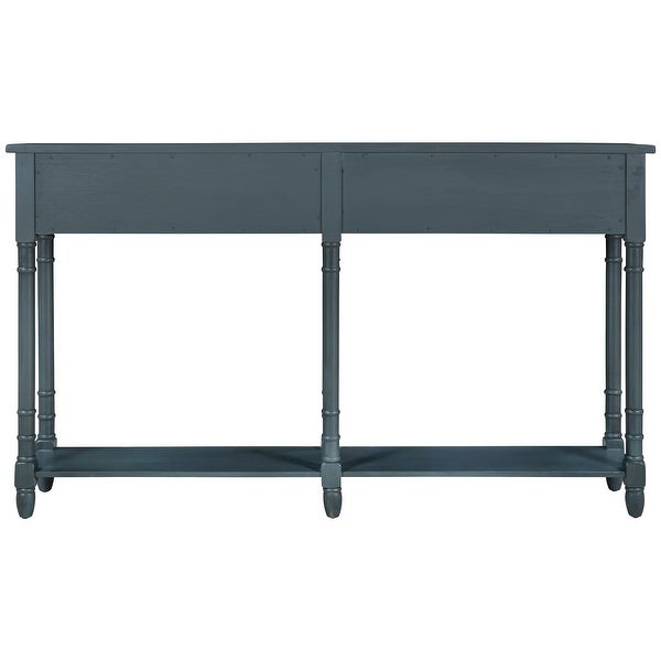 Console Table Sofa Table with Two Storage Drawers and Bottom Shelf for Living Room, Entryway