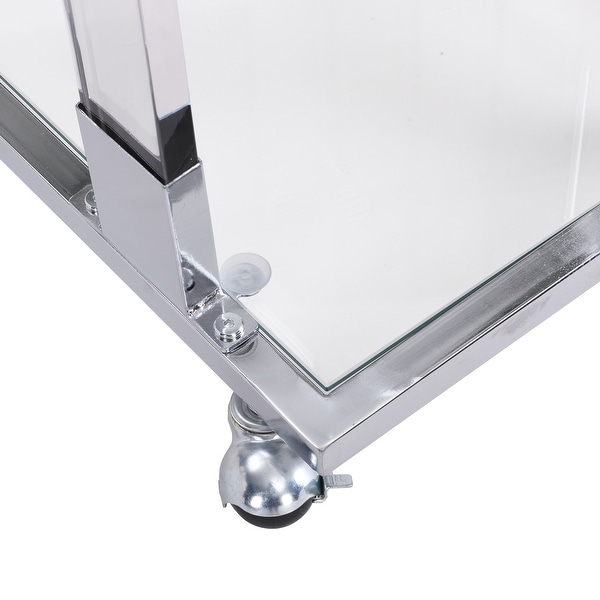Sofa Table,Glass Top C Shape Square Table