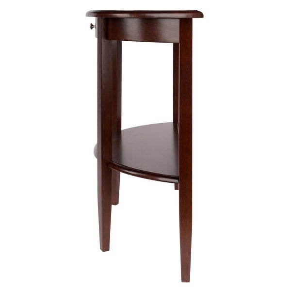 Concord Half Moon Console Table, Walnut - 39.29 x 15.75 x 33.66 inches