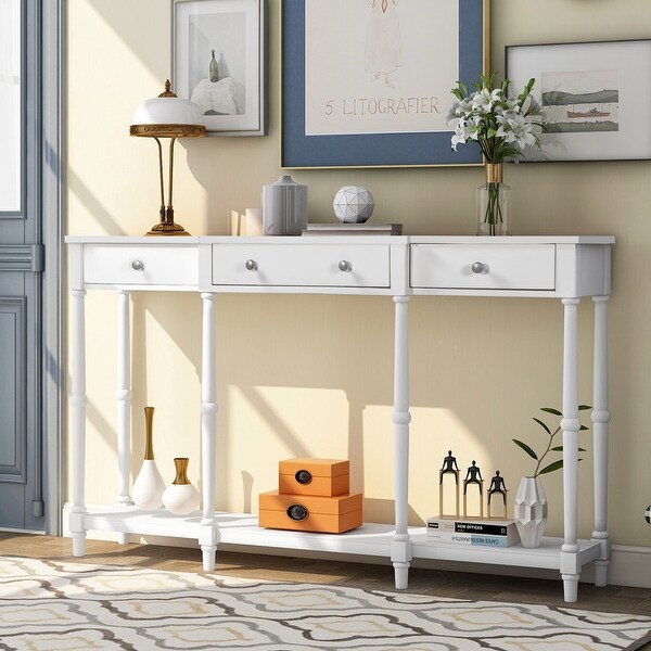 Console Table,Classic Entryway Table with Storage Shelf and Drawer
