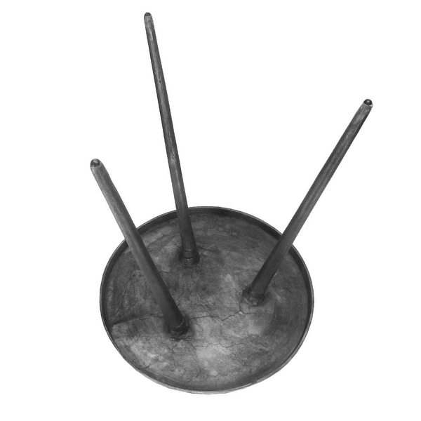 23 Inch Round Modern Minimalist Metal Side Table with Tripod Base, Charcoal Black - 18.75 L x 18.75 W x 22.5 H Inches