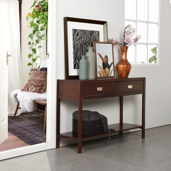 Homy Casa American Traditional Solid Wood Storage Console Table