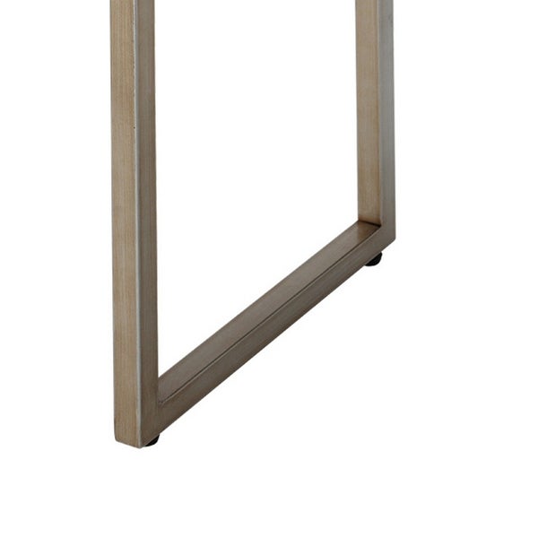 Side Table with One Drawer and Metal Base, White