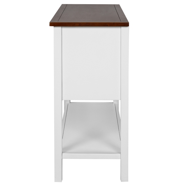 43'' Modern Console Table Simple Exquisite Sofa Table with 4 Drawers , 1 Cabinet and 1 Shelf for Living Room Kitchen Dining Room